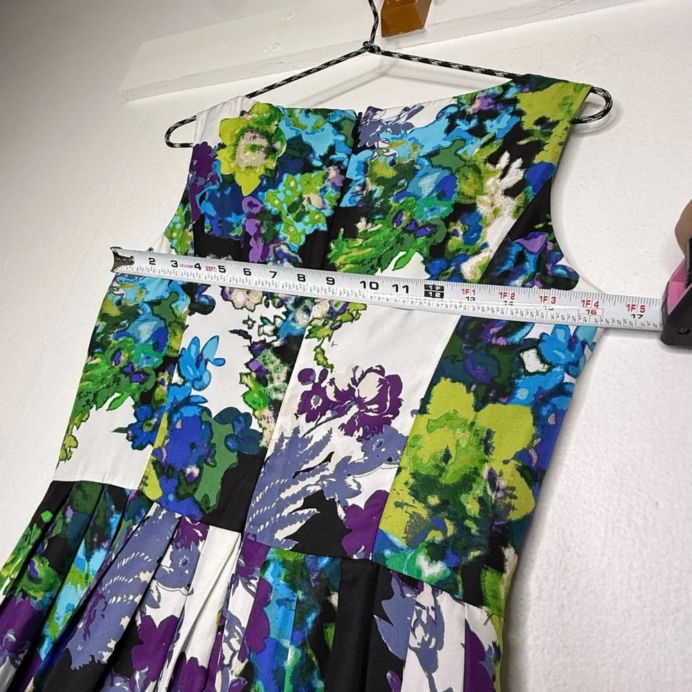 Ellen Tracy Black and Blue Floral Midi Dress - Picture 6 of 6